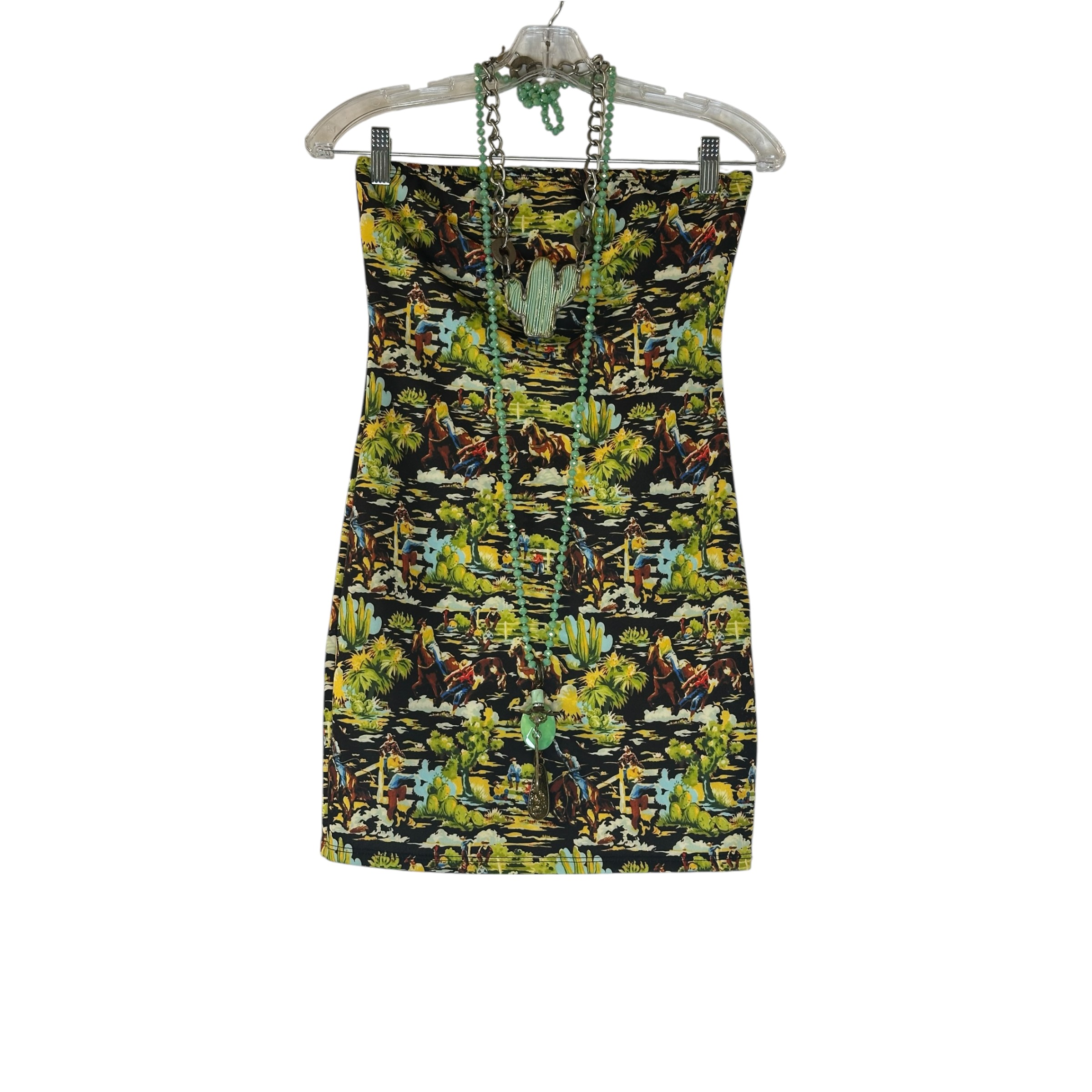 Mini Western Dress Item: Dress Color: multi green Size: Med